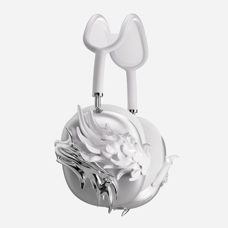 Concept render of the dragon piece on a silver ear cup