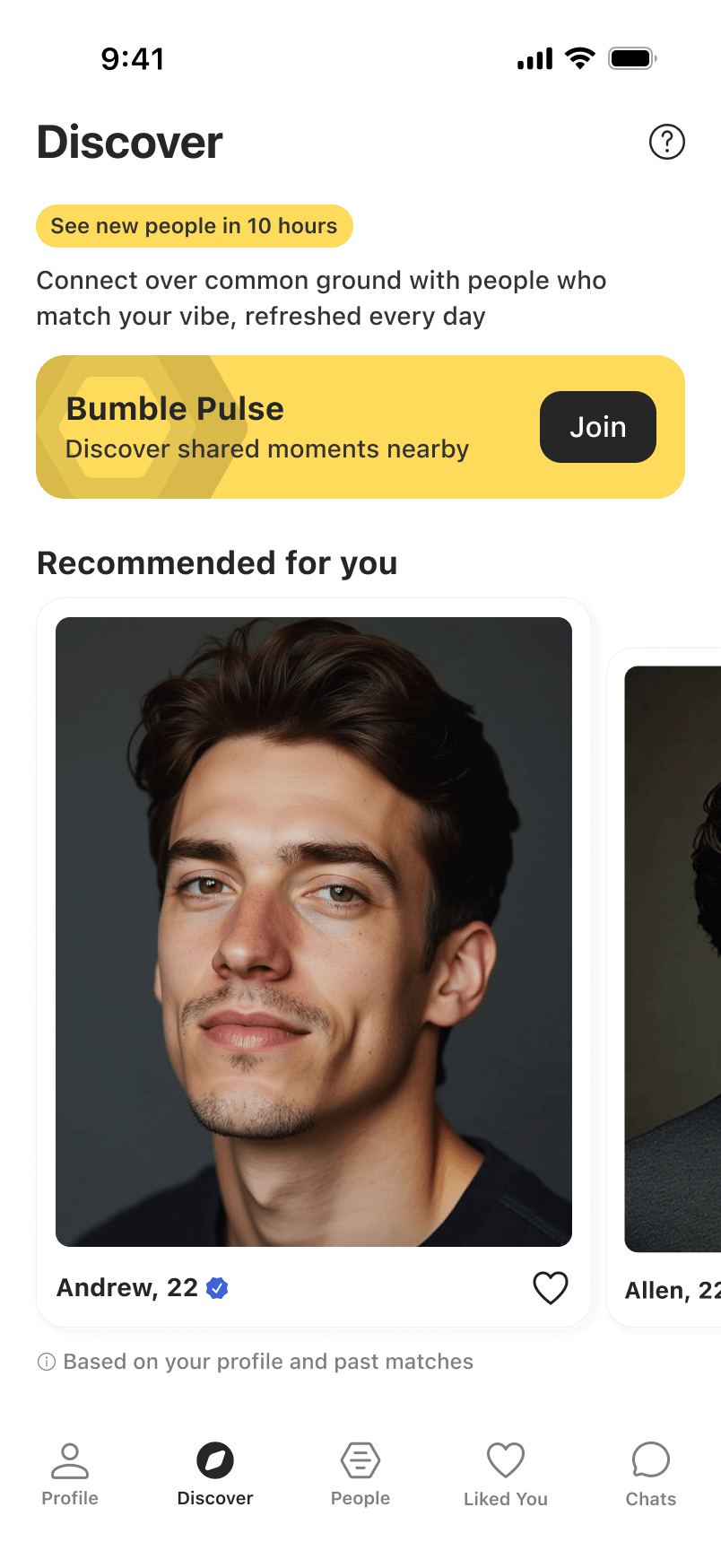 Discover tab with Pulse entry