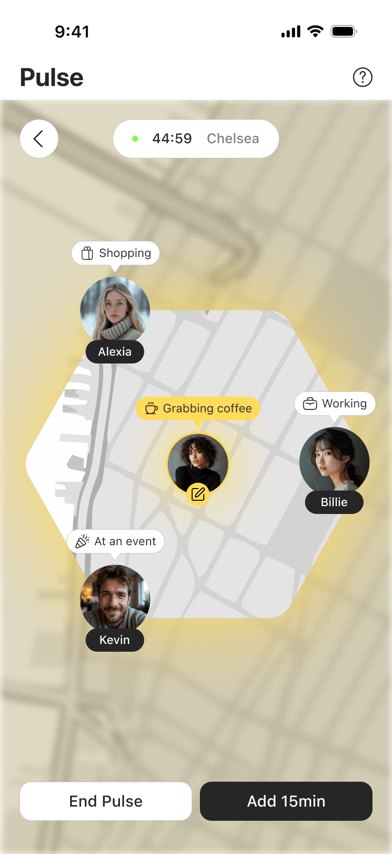 Visible profiles on map