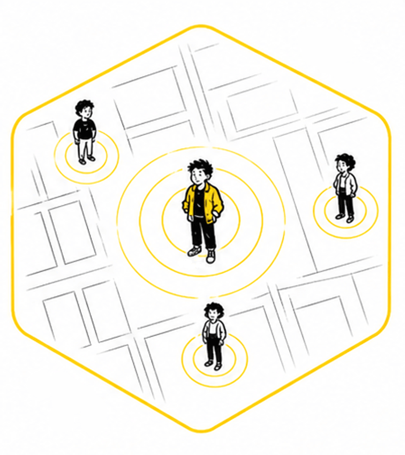 3 people nearby on the map