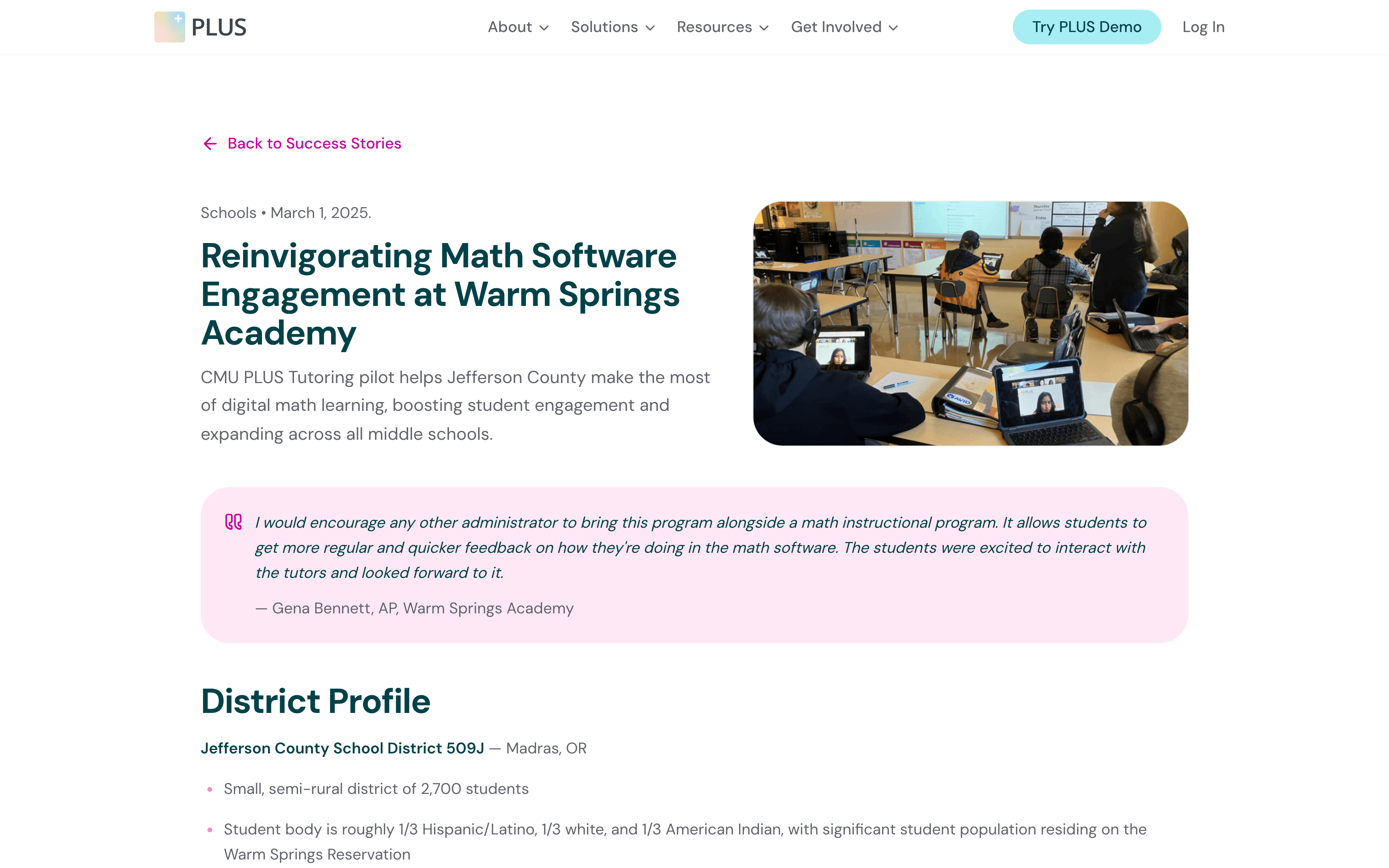A success story page generated from Notion