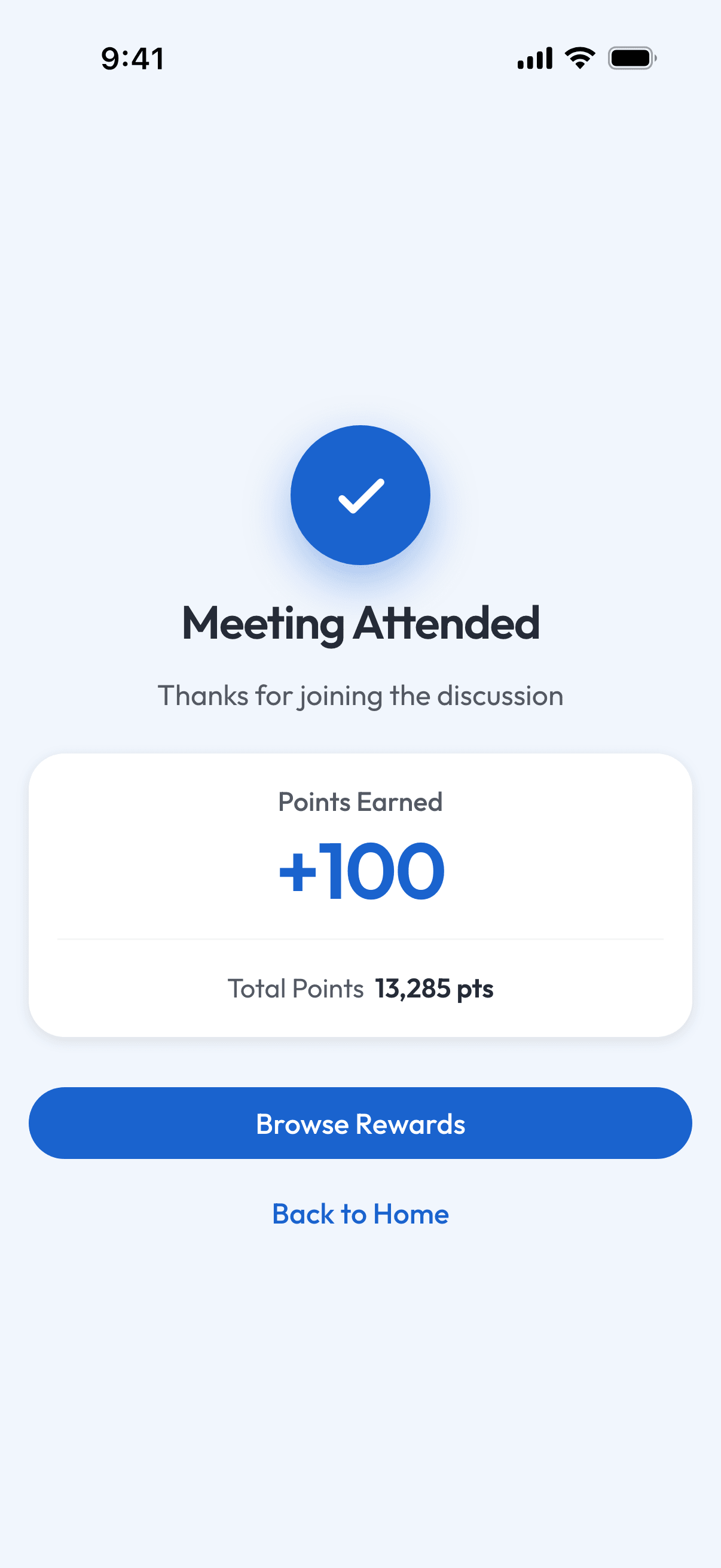 Meeting attended, points landed