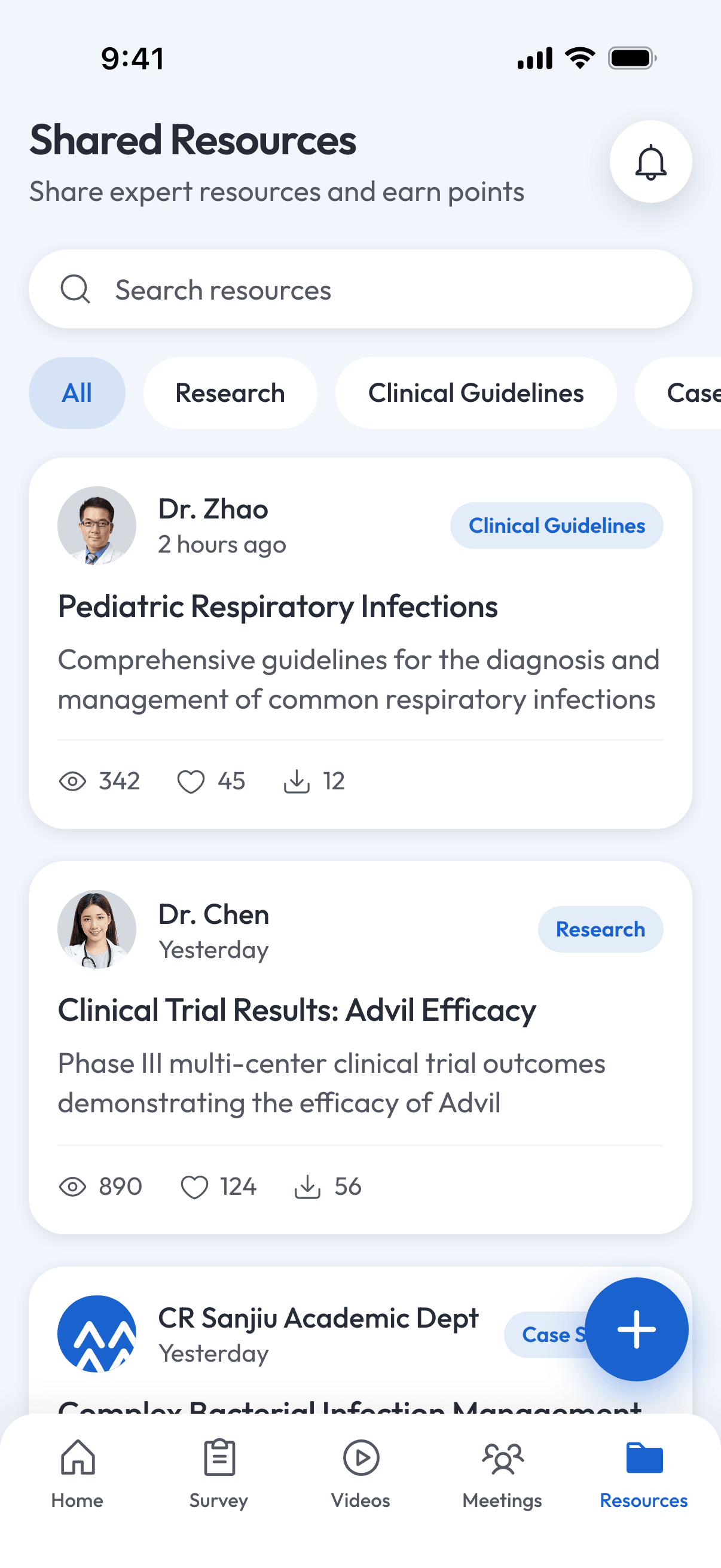 Shared resources feed