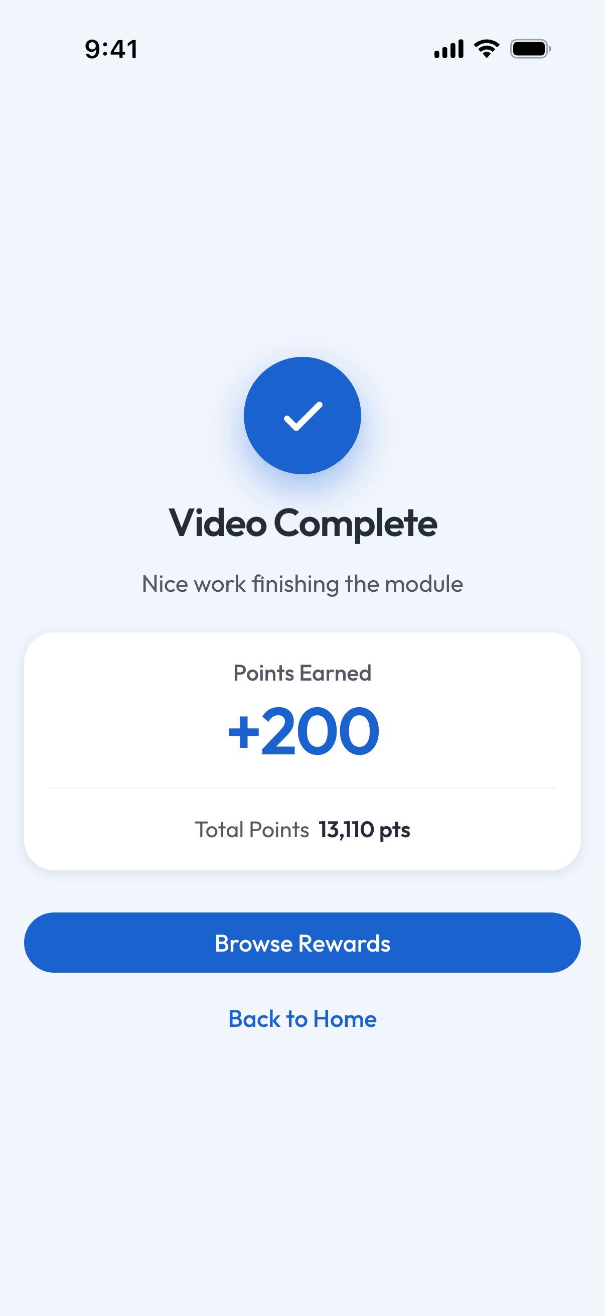 Video complete, points landed