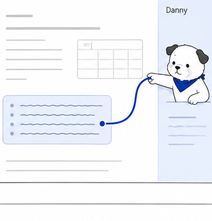 Danny anchors help to the exact page